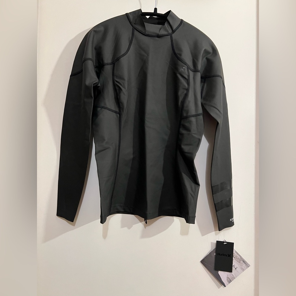 New Hurley Advantage Plus 0.5mm Windskin Wetsuit Top in Black